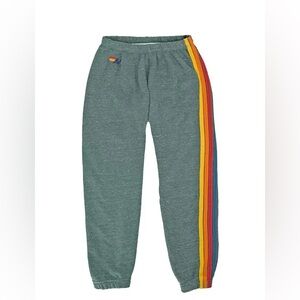 Aviator Nation Kids Grey 5 Stripe Sweatpants - Size 10